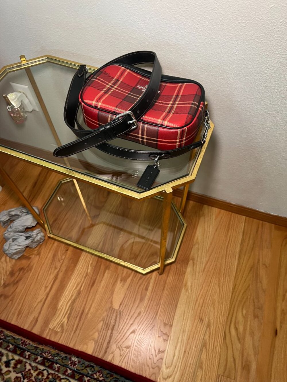 COACH RED TARTAN PLAID CROSSBODY BAG - Picture 8 of 8